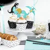 Kuchen Topper Dinosaurier 10,5-20cm grün schwarz 5er Set Produktbild-Vorschau 11