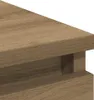 A close-up view of the corner of a wooden sideboard. Voir les images du produit
