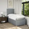 Boxspringbett mit Matratze Hellgrau 100x200 cm Stoff Produktbild-Vorschau 4