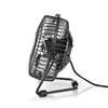 A close-up side view of a black metal desk fan. Produktbild-Vorschau