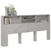 The Living Store Kopfteil mit Ablagen Betongrau Produktbild-Vorschau 6