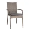 A single outdoor chair made of woven material with a gray cushion. Podgląd zdjęcia produktu