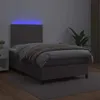 vidaXL Boxspringbett mit Matratze & LED Grau 120x190 cm Produktbild-Vorschau 3