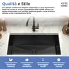 ANW HOME Lavello cucina 74x44 cm nero Graphite Nano acciaio Anteprima dell’immagine prodotto 3