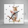 Wanduhr - Quadrat - Glasuhr - Känguru Mama Kind - 30x30cm - Produktbild-Vorschau 3