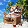 HowHomely cestino da picnic per 4 persone set di piatti Anteprima dell’immagine prodotto 2