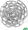 A coiled metal chain is presented against a white background. Produktbild-Vorschau