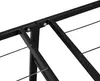 A close-up view of a black metal bed frame, showing the joint and support structure. Produktbild-Vorschau
