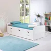 Bett mit Stauraum JESSY aus massiver Kiefer weiß, schönes Produktbild-Vorschau 2