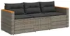 vidaXL Gartensofa mit Kissen 3-Sitzer Grau Poly Rattan Produktbild-Vorschau 1