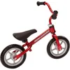 A red balance bike with black handlebars and seat, shown against a white background. Produktbild-Vorschau