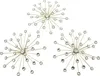 3x 3D Wanddeko Kristall-Blüte Metall & Glassteine gold Produktbild-Vorschau 1