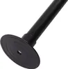 A close-up of the end of a black telescopic shower curtain rod with a circular base. Podgląd zdjęcia produktu