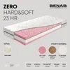A cutaway view of a mattress showing its internal layers and materials, with accompanying text and color swatches detailing its features. Produktbild-Vorschau