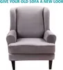 Velvet Wing Chair Covers 2 Piece Chair Covers Slipcover Náhled obrázku produktu 2