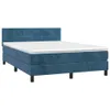 Boxspringbett mit Matratze & LED Dunkelblau 140x190 cm Samt Produktbild-Vorschau 3