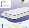 A mattress is shown with marketing text and diagrams illustrating its features and delivery. Produktbild-Vorschau