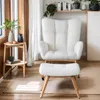 Ergonomické bílé houpací křeslo s podnožkou, pohodlné Náhled obrázku produktu 4