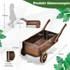 COSTWAY Dřevěný vozík na květiny, Vozík na sázení s kolečky Náhled obrázku produktu 6