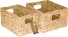 Aufbewahrungskorb faltbarer Korb geflochten aus Wasserhyazinthe Seegras 2er Set HMF 372410-S2-M+L Größe M + L klassisches Design Produktbild-Vorschau