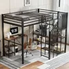 A loft bed with a desk and shelves in a room. Podgląd zdjęcia produktu