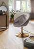 FineBuy Loungesessel Samt Design Drehstuhl Grau Clubsessel Produktbild-Vorschau 2