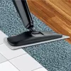 A steam mop is shown cleaning different floor surfaces: tile, carpet, and hardwood. Produktbild-Vorschau