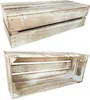 Two wooden crates are shown against a white background. The top crate is closed, and the bottom crate is open, showing its interior. Produktbild-Vorschau