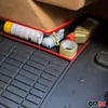 Close-up view of items in a car trunk or cargo area, including a spray can, tape, and a bottle of liquid. Produktbild-Vorschau