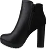 A black high-heeled ankle boot with a zipper on the side, shown from the side against a white background. Produktbild-Vorschau