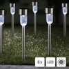 HI Gartenleuchte LED Solar 8 Stk. Edelstahl Produktbild-Vorschau 1