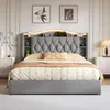 Letto matrimoniale ProximaX 140x190 cm, tessuto in velluto Anteprima dell’immagine prodotto 6