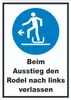 Beim Ausstieg den Rodel nach links verlassen Schild A1 Produktbild-Vorschau 1