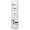 A tall, white, six-shelf bookcase is shown against a white background. Produktbild-Vorschau