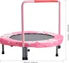 A pink children's trampoline with a safety handle. Produktbild-Vorschau