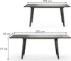 Table de salle à manger Vicco Goldamo Noir 200x90cm Voir les images du produit 3