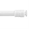Close-up of the end of a white telescopic curtain rod. Produktbild-Vorschau