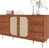 MODFU Buffet Rotin et Bois - Avec Tiroirs et Portes en Voir les images du produit 9
