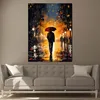 Night Mann mit Regenschirm Leinwandbild Wandbild Kunstdruck Produktbild-Vorschau 2