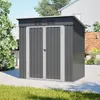 Metall Geräteschuppen Gerätehaus mit Pultdach Fundament Produktbild-Vorschau 2