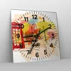 Wanduhr - Quadrat - Glasuhr - London Bus - 40x40cm - Produktbild-Vorschau 4