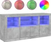 vidaXL Sideboard avec lampes LED gris béton 142,5x37x67 cm Voir les images du produit 8