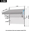 Diagram showing dimensions and installation details of an awning. Náhled obrázku produktu