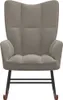 A gray velvet rocking chair is shown against a white background. Produktbild-Vorschau