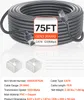 A coiled network cable with product specifications displayed. Náhled obrázku produktu