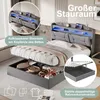 UnboxG Čalouněná postel 140x200 cm s USB a Type-C, Náhled obrázku produktu 3