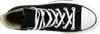 A top-down view of a black Converse Chuck Taylor All Star sneaker with white laces. Voir les images du produit