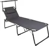 A gray outdoor lounge chair with a canopy. Produktbild-Vorschau