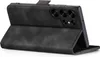 A black flip case for a smartphone is shown from a side angle, with the front cover open. Produktbild-Vorschau