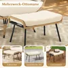 COSTWAY poltrona in vimini polyrattan con sgabello, Anteprima dell’immagine prodotto 7